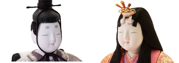 雛人形・木目込人形 真多呂作 親王平台飾り 高雄雛 No1267 男雛と女雛のお顔