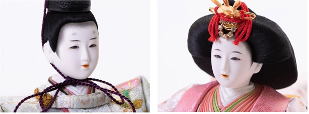 雛人形・金彩京刺繍衣装 松寿作 京十二番親王 檜平台飾り　Ｎｏ１３１0Ａ　男雛・女雛のお顔