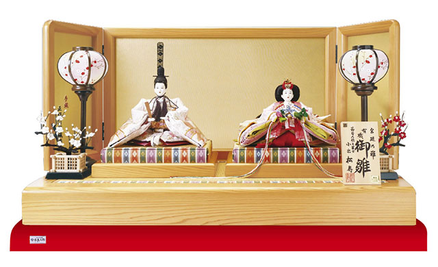 雛人形・金彩京刺繍衣装 松寿作 松寿作　京十一番親王　高野槙平台飾り　ＮＯ１３１１Ｄ