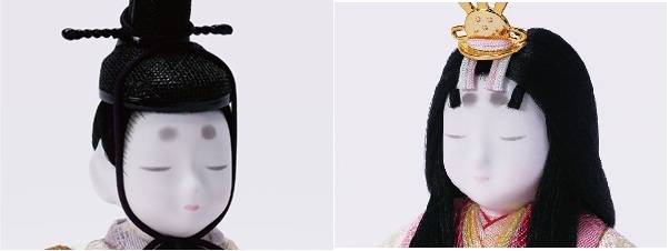 雛人形・木目込人形 真多呂作　親王飾り 正絹 煌珠雛 ２４Ａ　Ｎｏ２７７０　男雛のお顔と女雛のお顔