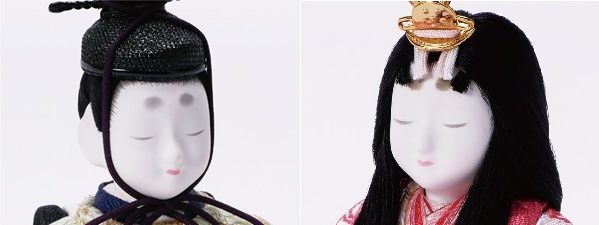 雛人形・木目込人形 真多呂作　親王収納飾り 正絹 煌珠雛 ２５Ｃ　Ｎｏ２７７１　男雛のお顔と女雛のお顔
